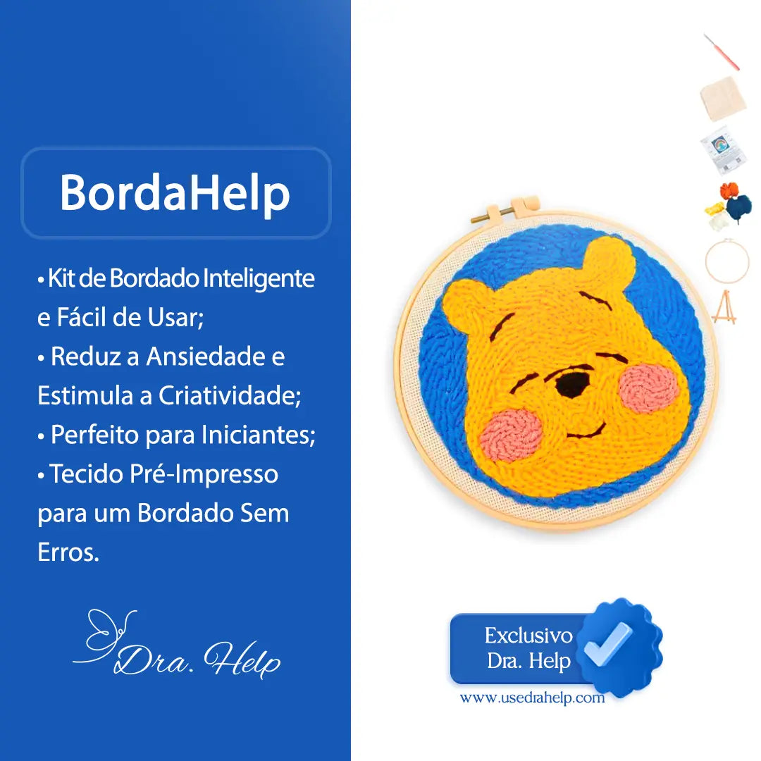 BordaHelp • PunchNeedle bordado inteligente anti-stress - KIT COMPLETO