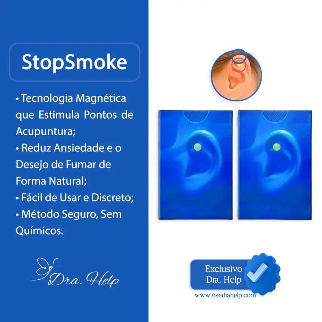 StopSmoke • Imãs pontos de acupuntura que ajuda a parar de fumar - Dra. Help