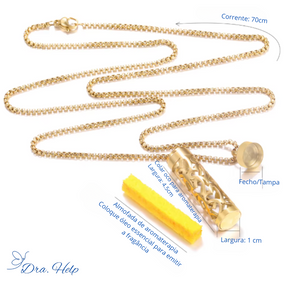 AuraHelp • Colar minimalista com pingente que libera aromaterapia - Dra. Help